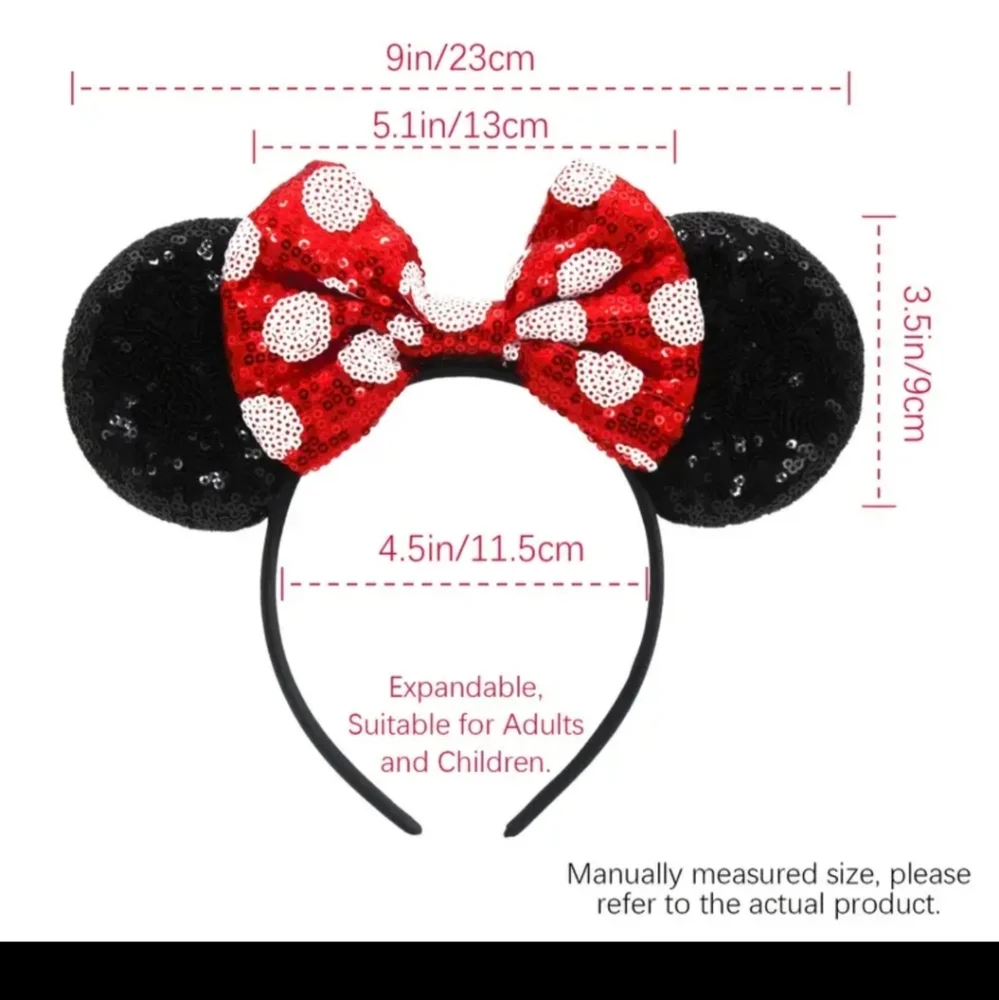 🐭🐭NEW🐭🐭ADORABLE!! MINNI MOUSE EARS Headband in RED